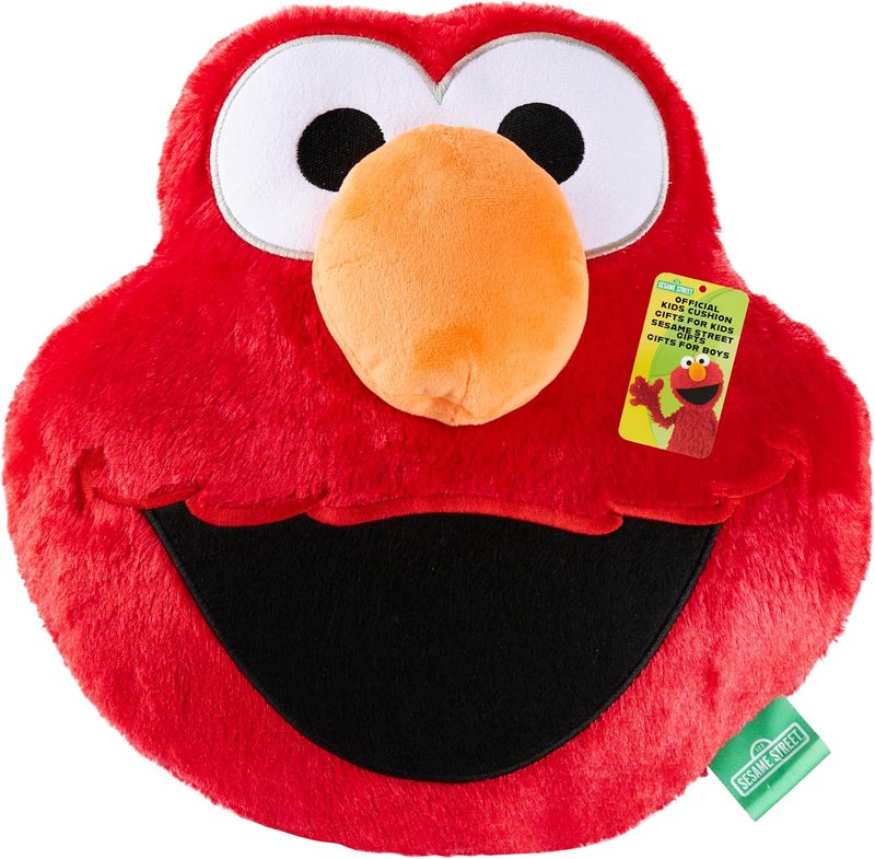 احصل على وسادة Sesame Street Elmo ثلاثية الأبعاد للأطفال والمراهقين والبالغين، وسادة ناعمة من الفرو، وسادة ديكور لغرفة النوم من الصوف (إلمو أحمر، مقاس L31.5 × عرض 31 سم / L12.4 × عرض 12.2 بوصة) - Image 1
