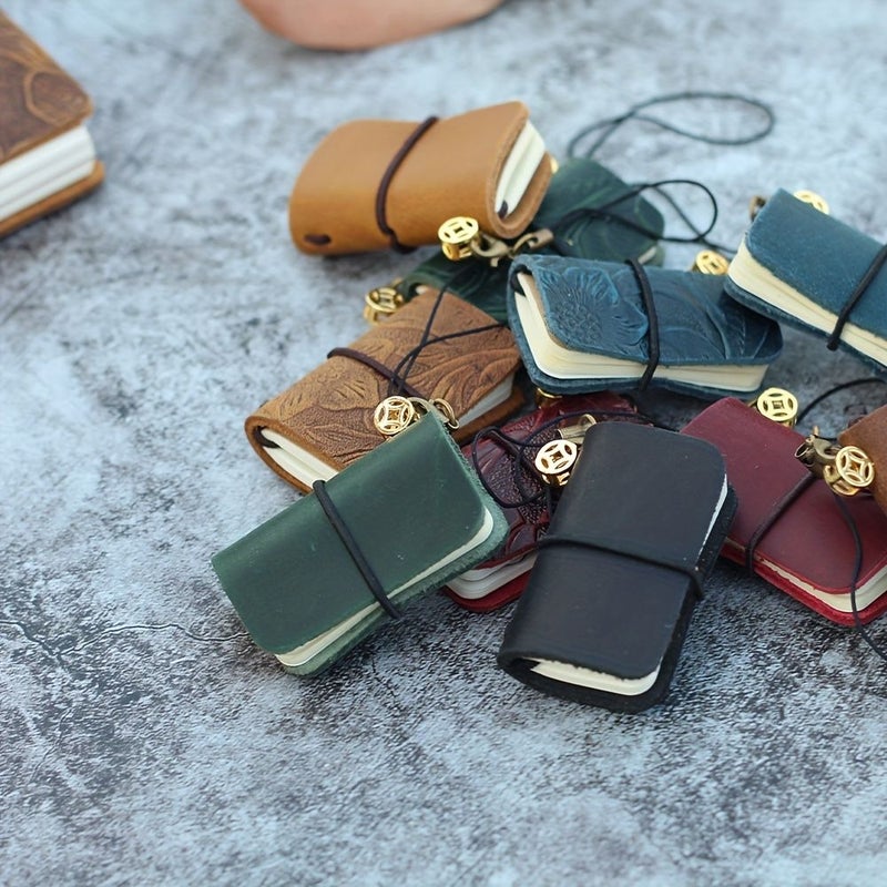 نمط بني صغير دفتر ملاحظات من الجلد الطبيعي غلاف عتيق 64 صفحة - Image 5