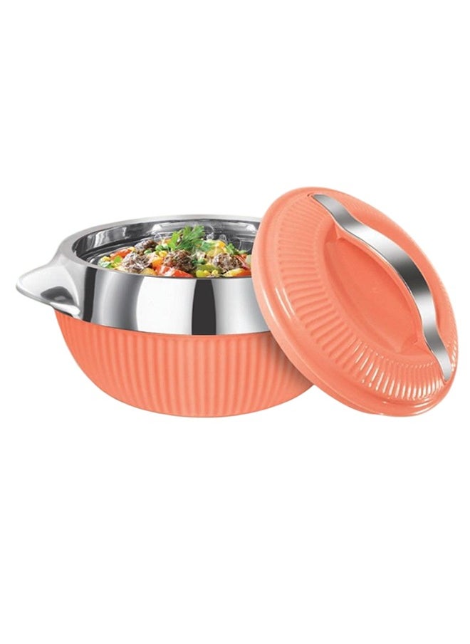 A TO Z Lavenna Feasta Large Insulated Hot Pot – 6500ml, Double-Walled Stainless Steel, PU Insulated Casserole, BPA-Free, Food Safe, Keeps Food Hot & Fresh for Hours, Easy Carry Handle, Elegant Design – Coral Orange  - Image 3