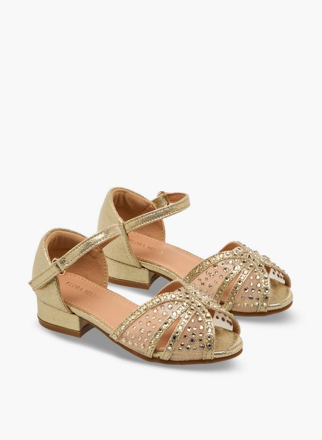Flora Bella By Shoexpress Girls Embellished Block Heel Sandals - Image 1