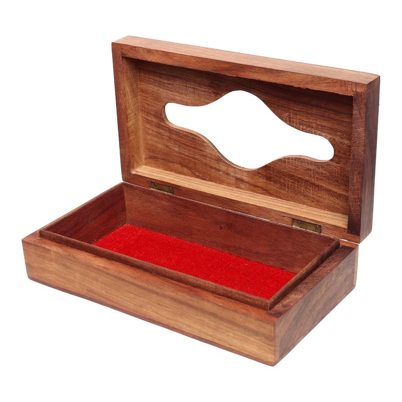Zyntix Wooden Tissue Paper Box Friendly 9 x 5 Inch Tissue Paper Holder Car Tissue Box for Home or Office Stylish Durable Design to Keep Your Tissues Handy and Neat - Image 3