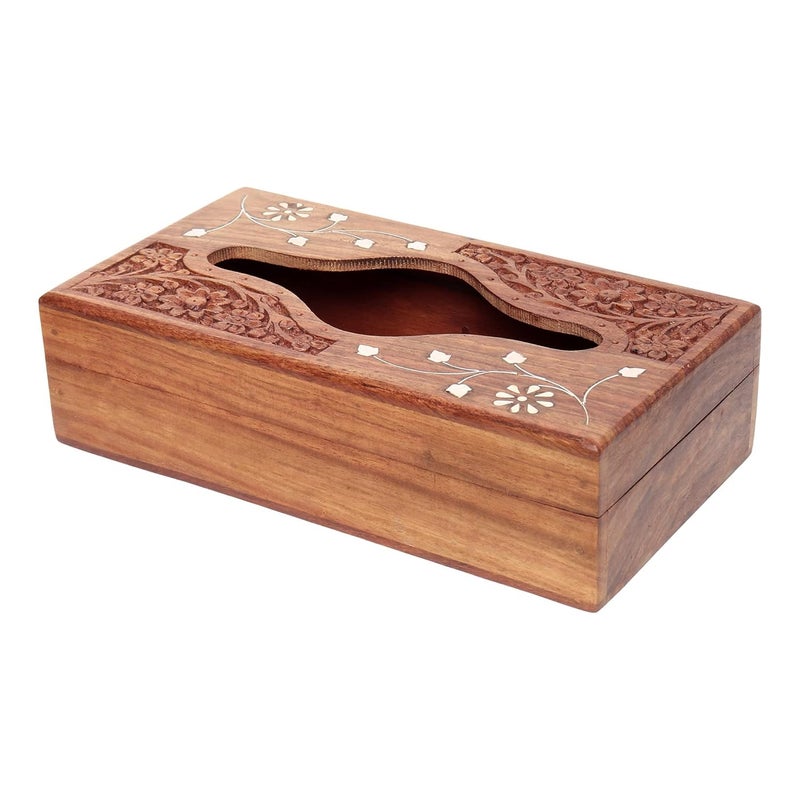 Zyntix Wooden Tissue Paper Box Friendly 9 x 5 Inch Tissue Paper Holder Car Tissue Box for Home or Office Stylish Durable Design to Keep Your Tissues Handy and Neat - Image 2