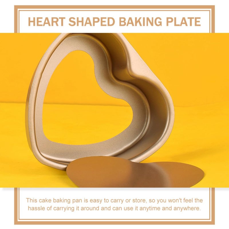 6 Inch Heart Shaped Baking Pan Removable Bottom Carbon Steel Cake Mold For Home Baking - Image 4