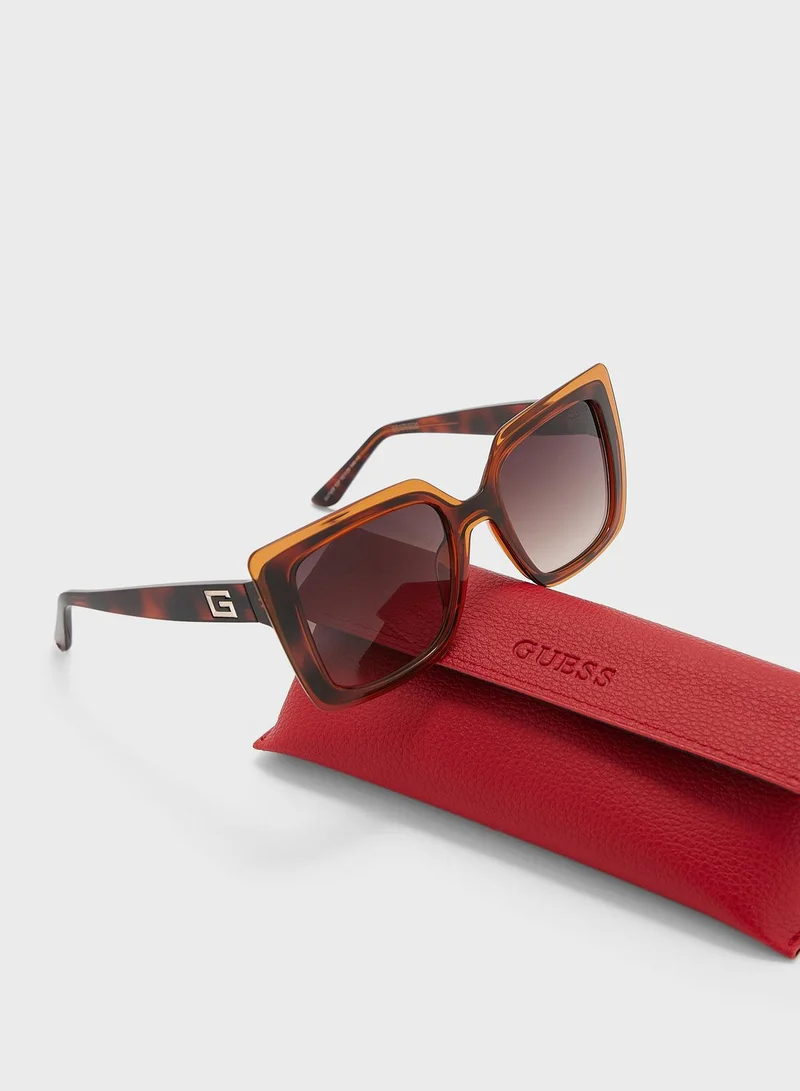 GUESS Gradient Oversized Rectangle Shape Sunglasses