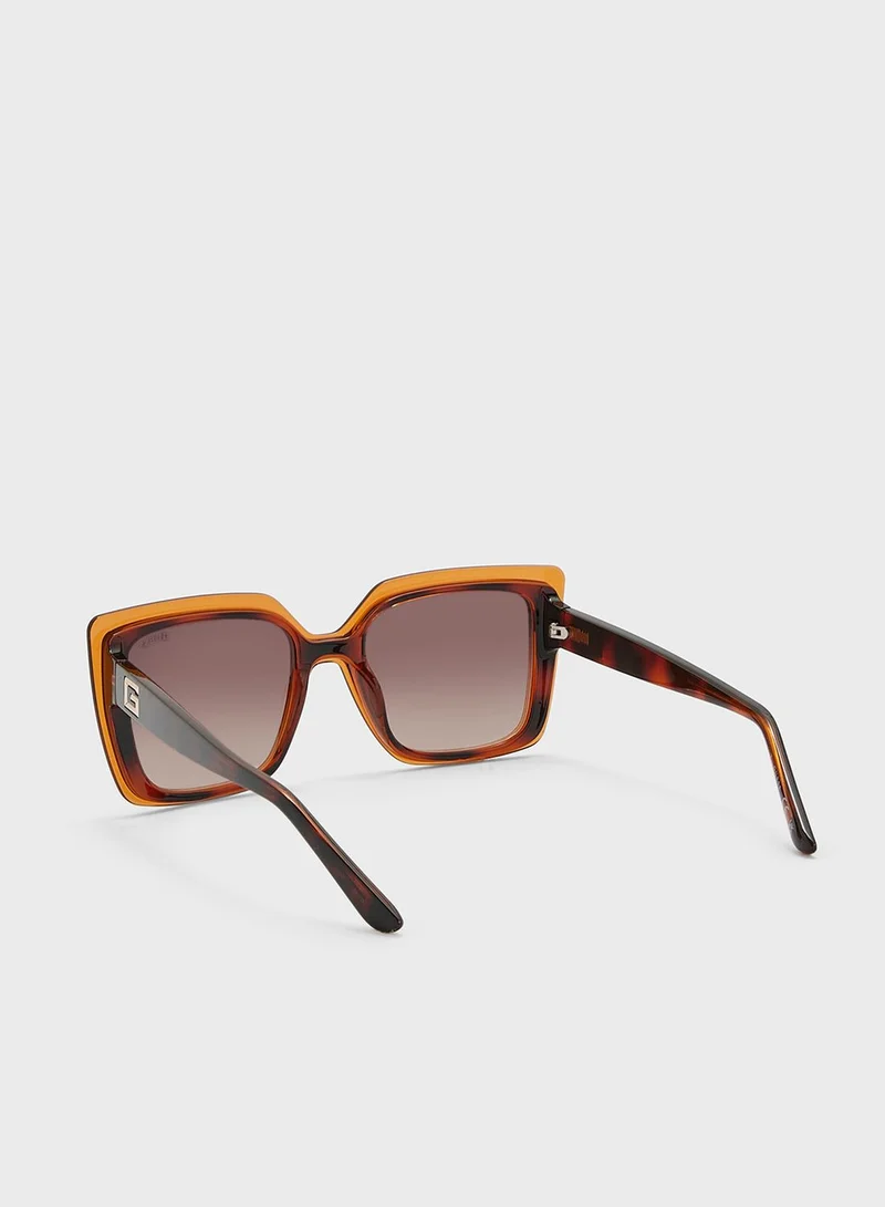 GUESS Gradient Oversized Rectangle Shape Sunglasses