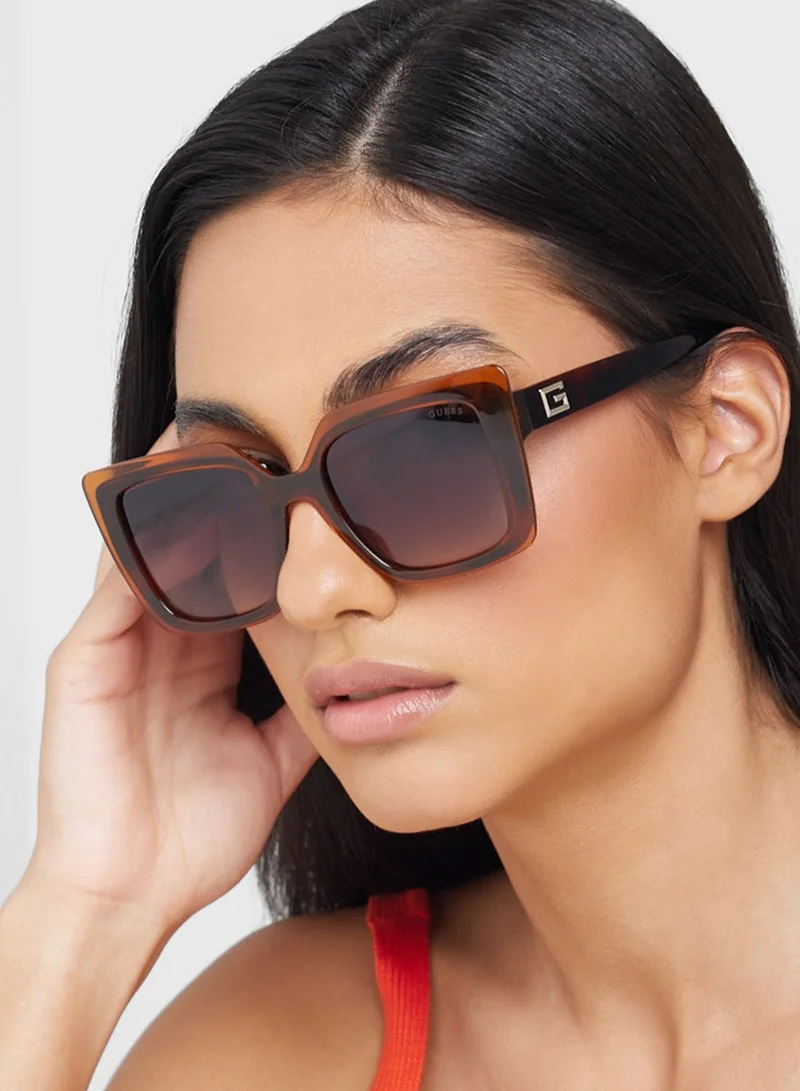 GUESS Gradient Oversized Rectangle Shape Sunglasses