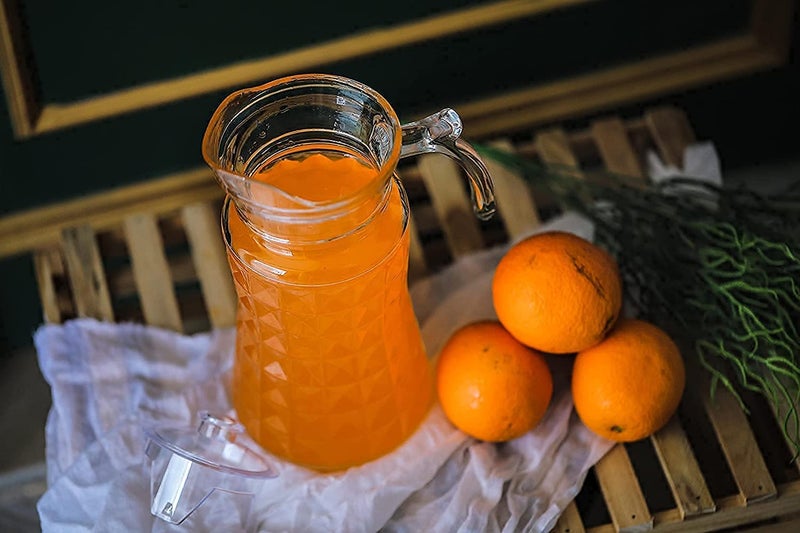 ConvertKitchen Glass Pitcher with Plastic lid, Drinking Beverage Jag, Glass Water jug for Home 1.7L (Set of 1) - Image 3