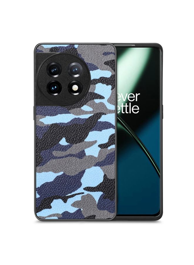 HuHa Case Cover For For OnePlus 11 Camouflage Leather Back Cover Phone Case(Blue)