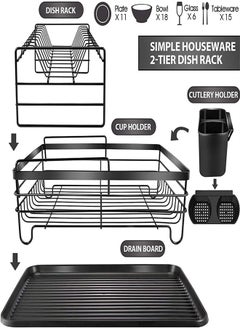Arabest Kitchen Drainage Storage Rack  Iron Wire Tableware  Bowl And Dish Rack  Multifunctional Double Layer Storage Rack  Drainage Bowl And Dish Rack  Countertop  - Image 3