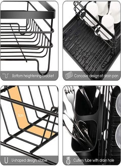 Arabest Kitchen Drainage Storage Rack  Iron Wire Tableware  Bowl And Dish Rack  Multifunctional Double Layer Storage Rack  Drainage Bowl And Dish Rack  Countertop  - Image 5