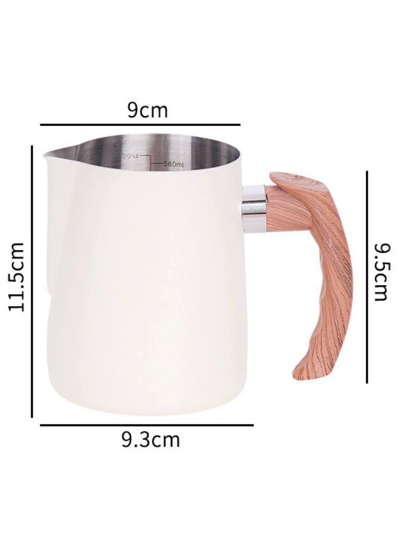 Stainless steel coffee latte pitcher with marked patterns for special coffee cups - Image 2