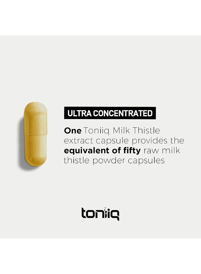 Toniiq 25,000mg 50x Concentrated Milk Thistle Extract - Milk Thistle 500mg Per Serving - 80% Silymarin - Bioavailable Silymarin Milk Thistle Supplement Capsules - 90 Vegetarian Caps - Image 5