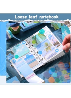 HASTHIP HASTHIP® 150Pcs Journal Kit Journal Stickers Journal Supplies, Scrapbook Stickers Pack for Art Journaling Bullet Junk Journal Planners, DIY Decoration Paper Craft Kits (Blue)  - Image 3