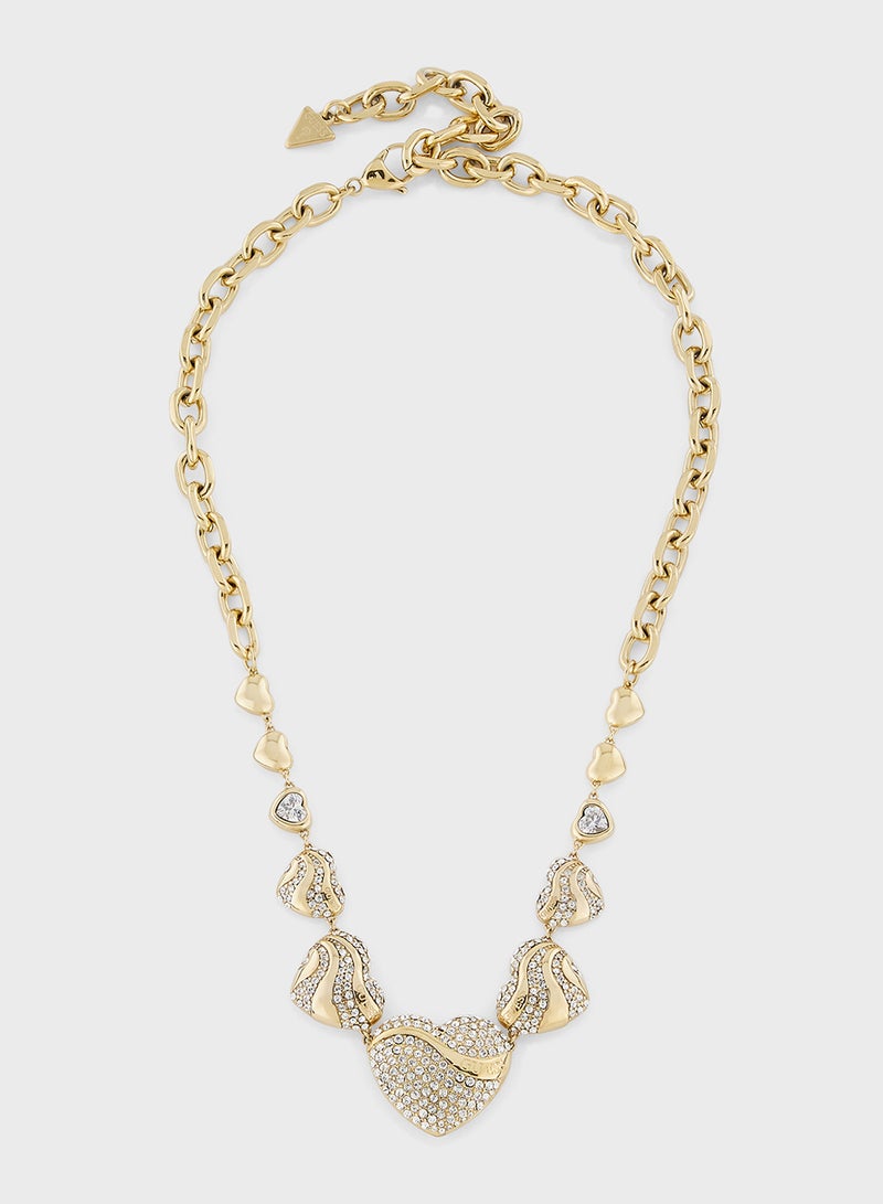 جس قلادة قصيرة بقلوب كريستالية - Image 1