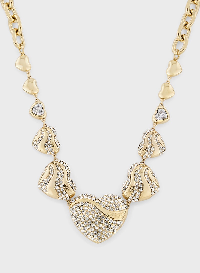 جس قلادة قصيرة بقلوب كريستالية - Image 2