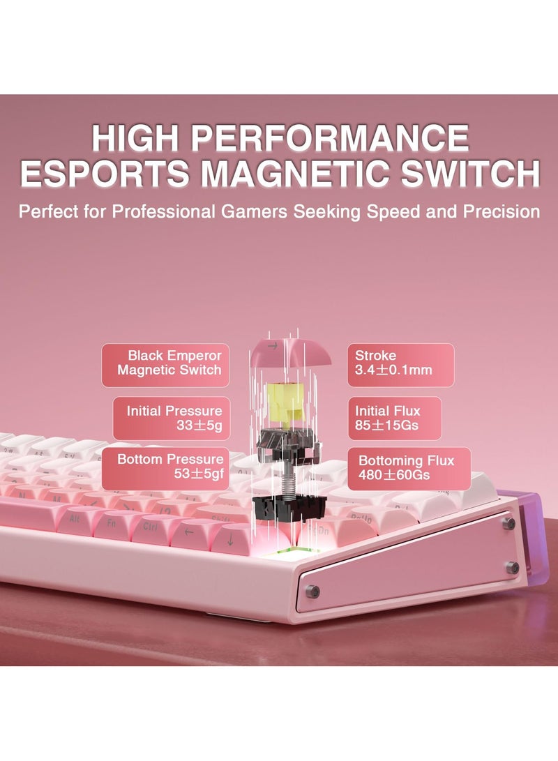 AULA HERO 68 HE 60% Wired Gaming Keyboard, Hall Effect Magnetic Switch Keyboard with Adjustable Actuation, Rapid Trigger Mode, 8K Hz Polling Rate, 0.125ms Latency,RGB Backlit, Side Printed PBT Keycaps  - Image 3