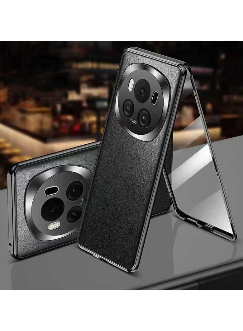 عام متوافق مع غلاف هونر ماجيك 6 برو من الجلد العادي بغطاء كامل، زجاج أمامي وجلد خلفي مغناطيسي، غلاف واقي معدني نحيف للغاية مضاد للسقوط.