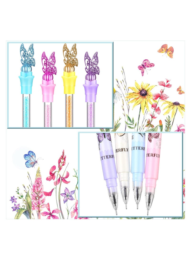 KASTWAVE SYOSI Butterfly Pens, Bling Rhinestone Black Ink Pens Bulk, Glitter Crystal Pens with Butterfly on Top, for School Office Wedding Butterfly Theme Birthday Present, 4 Colors, 24 Pcs - Image 3