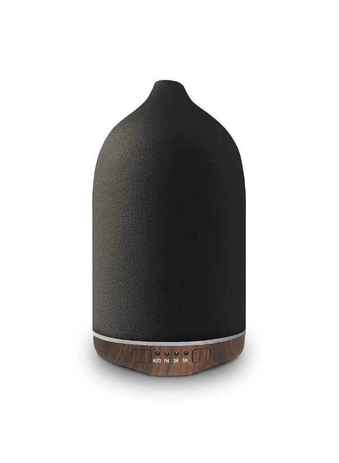 Y&D （Black）250Ml Wood Grain Ceramic Short Spout Humidifier Seven Colours White And Black Ceramic Aromatherapy Machine Ultrasonic Essential Oil Diffuser - Image 3