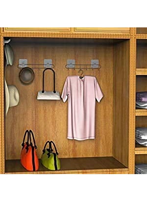 ZIVIK ZIVIK Metal Wall Hooks Utility for Towel Bathrobe Coats Bathroom Kitchen Waterproof and Oil Proof Nail Free Transparent Heavy Duty Wall Hook Ceiling Hanger 6 Pieces Hook5KG Load Capacity  - Image 2