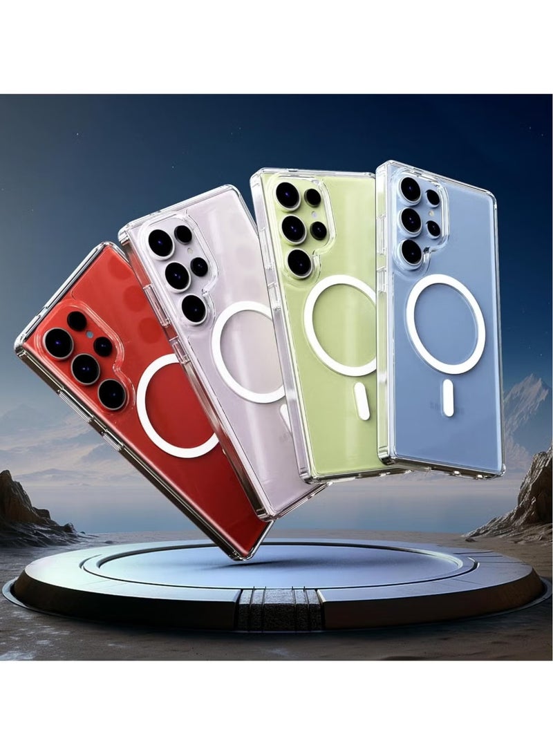 JAJEEK Samsung Galaxy S25 Ultra Magnetic Clear Hard Back Case, Shockproof TPU Frame Edge Bumper, Slim Transparent Protective Case for Samsung Galaxy S25 Ultra - Image 2