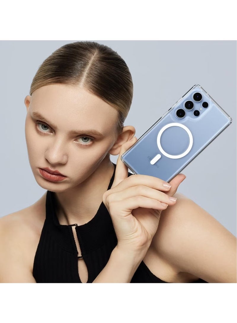 JAJEEK Samsung Galaxy S25 Ultra Magnetic Clear Hard Back Case, Shockproof TPU Frame Edge Bumper, Slim Transparent Protective Case for Samsung Galaxy S25 Ultra - Image 5