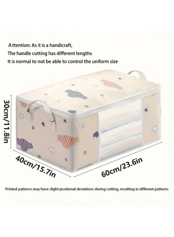 75 لتر حقيبة تخزين كبيرة للسرة تحت السرير بسحاب بلون البيج لمنع الغبار - Image 1