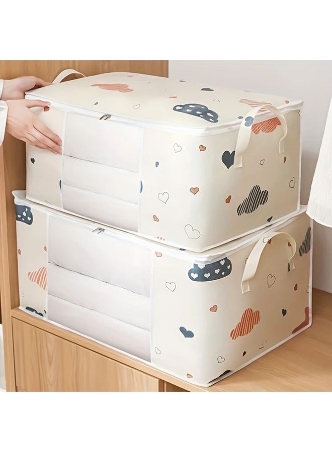 75 لتر حقيبة تخزين كبيرة للسرة تحت السرير بسحاب بلون البيج لمنع الغبار - Image 3