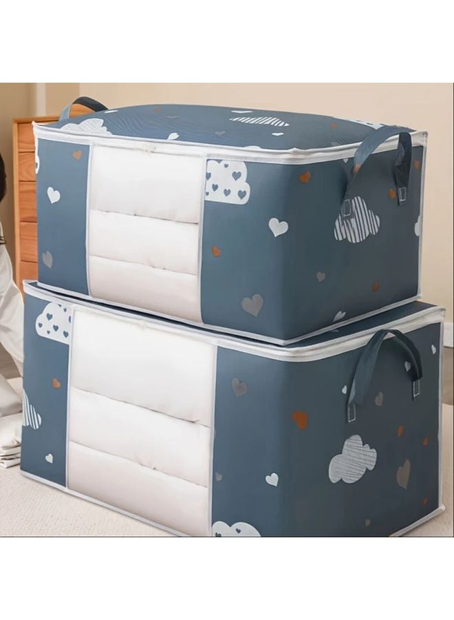 75 لتر حقيبة تخزين كبيرة للسرة تحت السرير بسحاب بلون البيج لمنع الغبار - Image 2