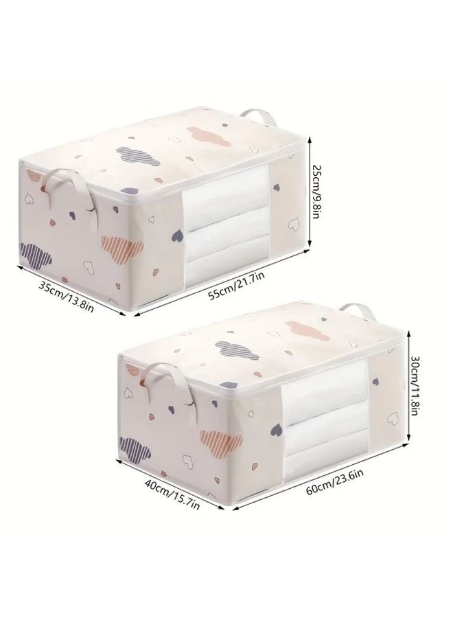 75 لتر حقيبة تخزين كبيرة للسرة تحت السرير بسحاب بلون البيج لمنع الغبار - Image 4