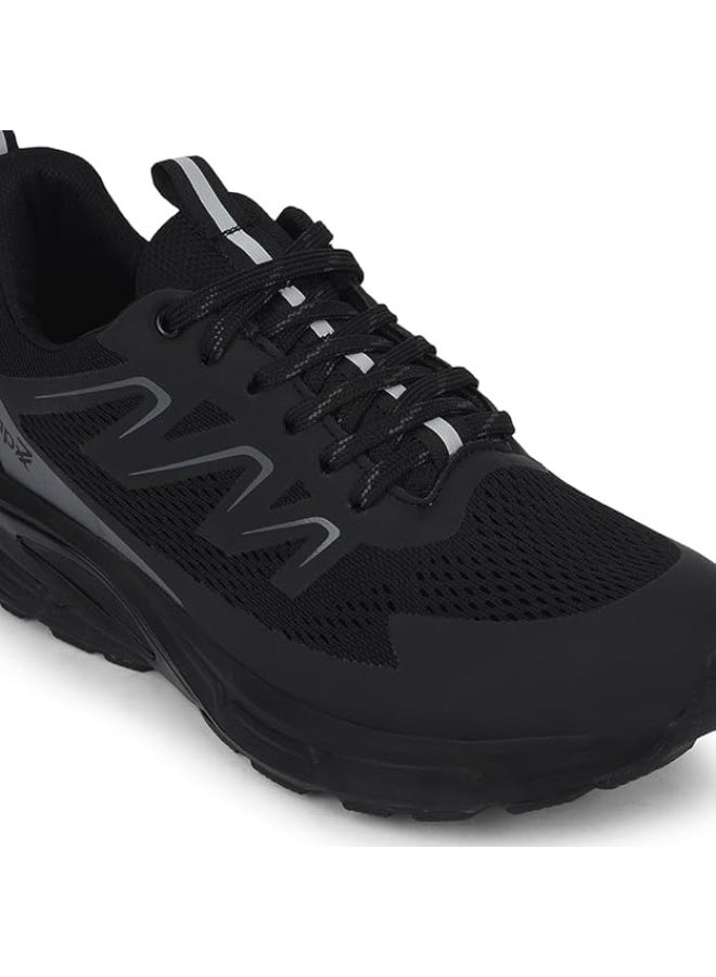 Liberty Leap7x MEKSHAW-1E Lacing Sports Running Shoes for Men - Black | Comfortable and Durable Lace-Up Closure - Suitable for Lacing Walking, Gym, Jogging Shoes for Gents - Cushioned Footbed - Image 2