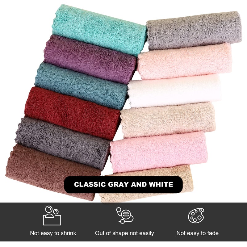 MOONQUEEN Microfiber Facial Cloths Fast Drying Washcloth 12 Pack - Premium Soft Makeup Remover Cloths - Multicolored - Image 3