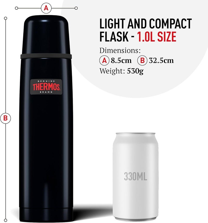 THERMOS Stainless Steel Vacuum Insulated Midnight Blue Flask 1000 ML - Image 4