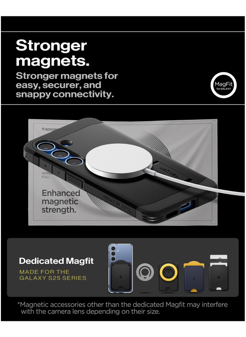 Spigen - Tough Armor MagFit for Samsung Galaxy S25 PLUS Case Cover with MagSafe - Black - Image 1