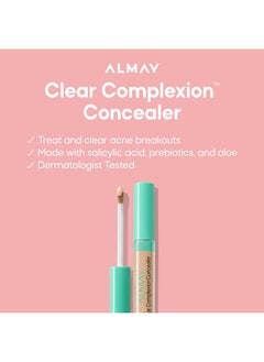 Almay Clear Complexion Acne & Blemish Spot Treatment Concealer Makeup With Salicylic Acidlightweight Full Coverage Hypoallergenic Fragrance Free For Sensitive Skin 100 Light 0.3 Fl Oz.  - Image 4