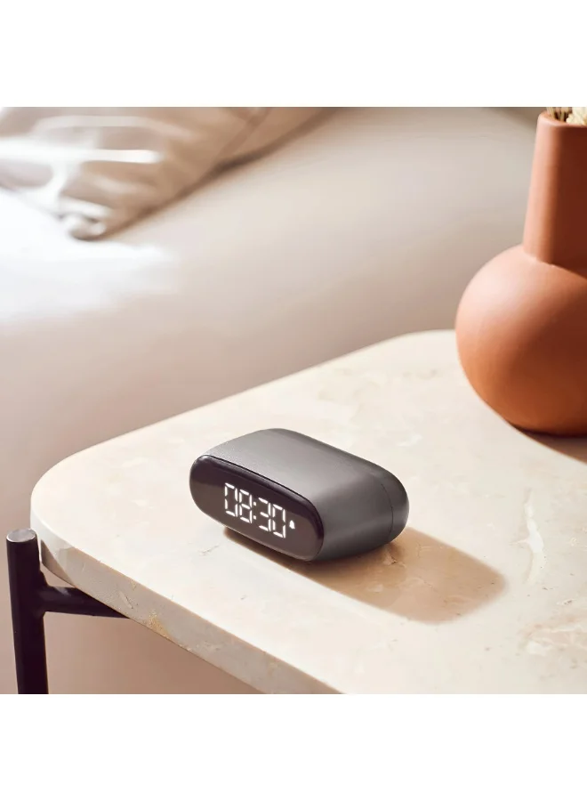 LEXON GUN METAL Minut Compact Alarm Clock With LCD Screen  | Best Price UAE