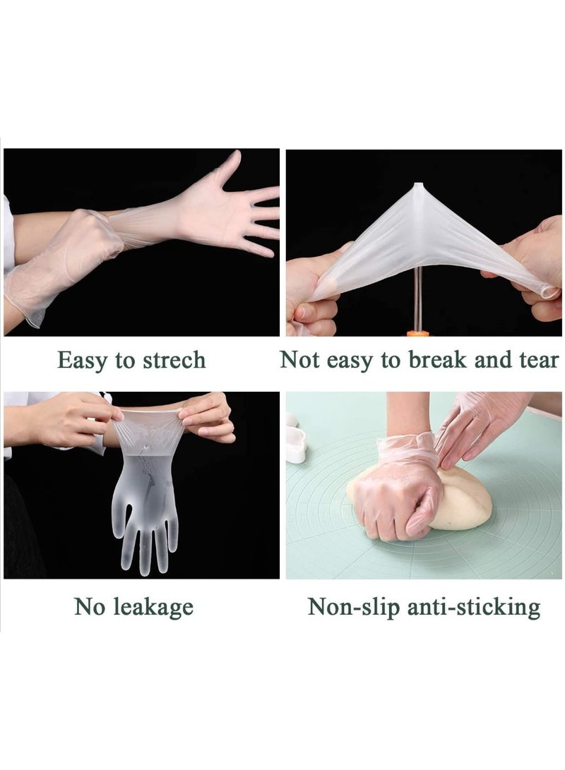 100 قطعة من قفازات الفينيل الشفافة للاستخدام مرة واحدة، خالية من مسحوق اللاتكس، قوية جدًا، آمنة لجميع الأغراض - Image 2