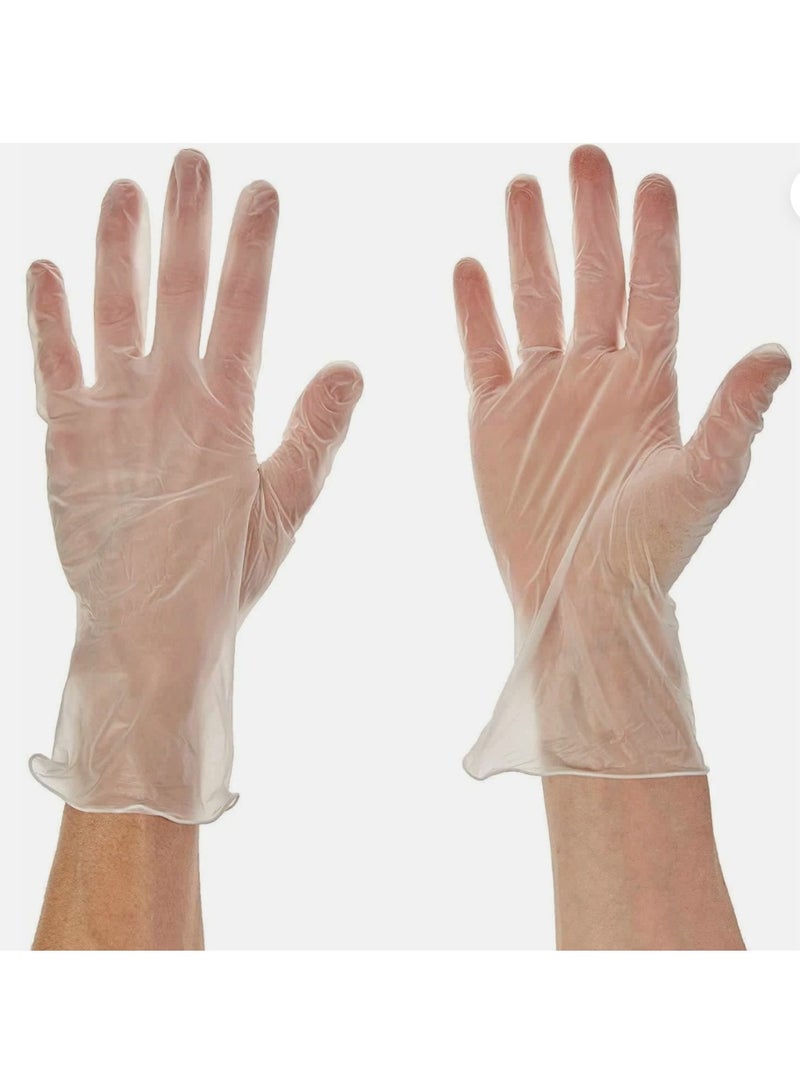100 قطعة من قفازات الفينيل الشفافة للاستخدام مرة واحدة، خالية من مسحوق اللاتكس، قوية جدًا، آمنة لجميع الأغراض - Image 3