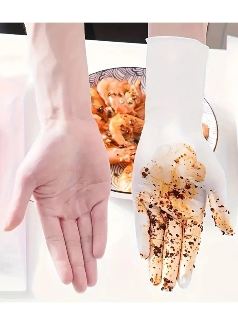 100 قطعة من قفازات الفينيل الشفافة للاستخدام مرة واحدة، خالية من مسحوق اللاتكس، قوية جدًا، آمنة لجميع الأغراض - Image 4