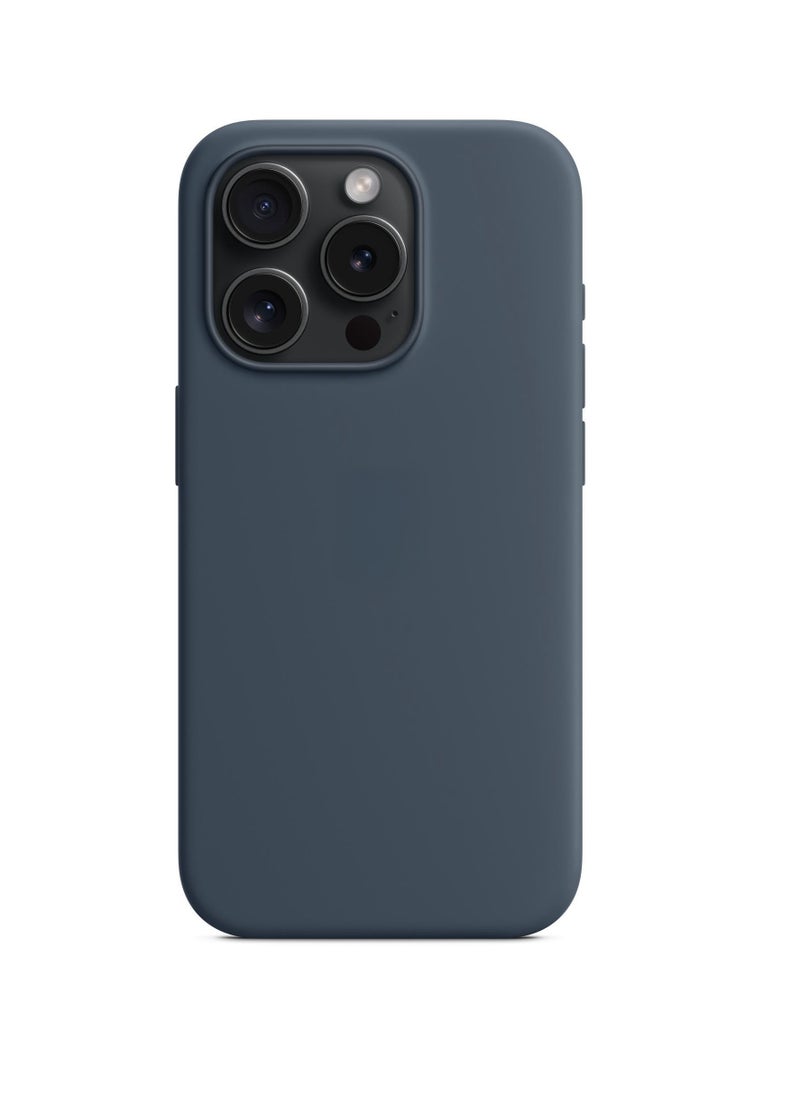 HEXABEX Silicone Case for iPhone 15 Pro , Protective Liquid Silicone Case with Magsafe for Apple iPhone 15 Pro 6.1 Blue 