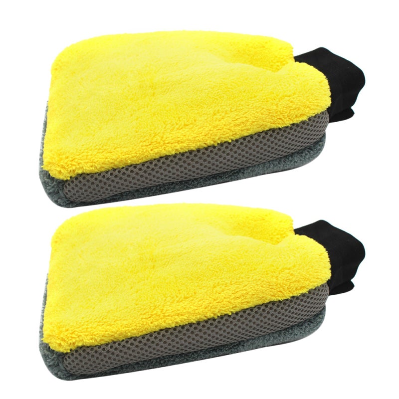 VISLONE Car Wash Mitt: 2pcs Microfiber Mitt - Scratch Protection Soft Mitt with Paint Protection, Strong Water Absorption, Durable Material for Car Cleaning Enthusiasts - Image 4