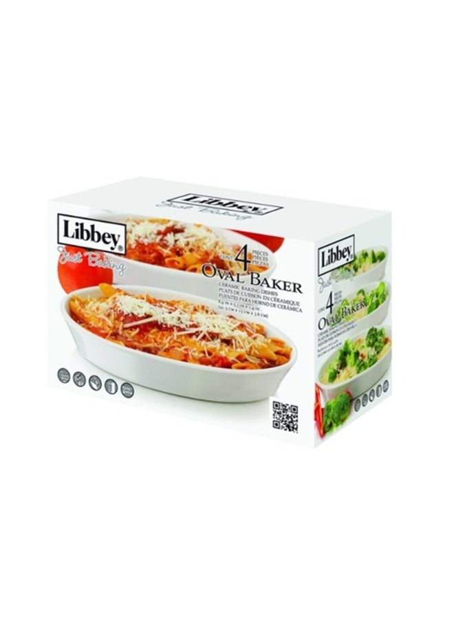 LIBBEY "Oval Oven-Safe Porcelain Baking Dish Set – 4 Pieces by LIBBEY (8.4 × 5.3 × 1.4 in) ✨" - Image 3