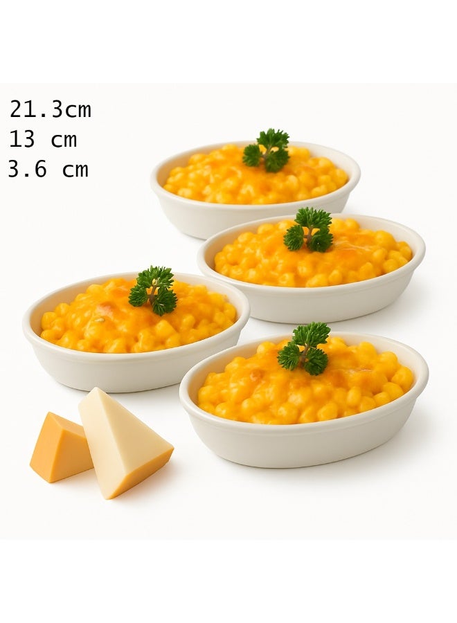 LIBBEY "Oval Oven-Safe Porcelain Baking Dish Set – 4 Pieces by LIBBEY (8.4 × 5.3 × 1.4 in) ✨" - Image 5