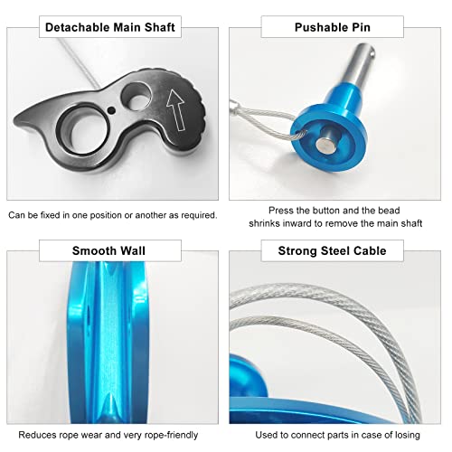 S.E.PEAK SEPEAK Detachable Climbing Ascender 15kN Rope Grab Ascender, Flip Line Adjuster, Fall Protection Belay Device for Rock Climbing,Tree Arborist/Fit for 11~13 MM Rope/Blue - Image 4