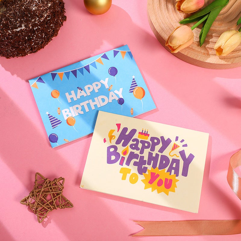 New Ins Three-Dimensional Birthday Cake Greeting Card Cute Creative Folding 3D Blessing Diy Handmade Gift Blessing Card - Image 3