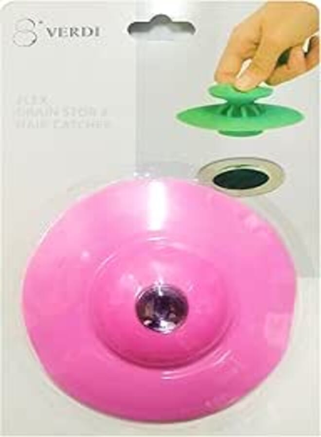 Generic Flex Drain Strainer, Silicon, Light Pink, Polished, Modern, Flexible