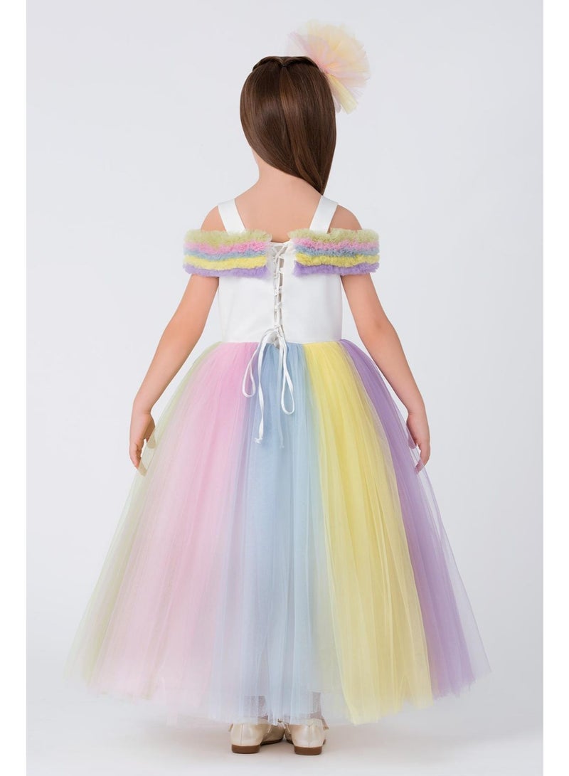 فيا بامبينو فستان بناتي أبيض - Image 2