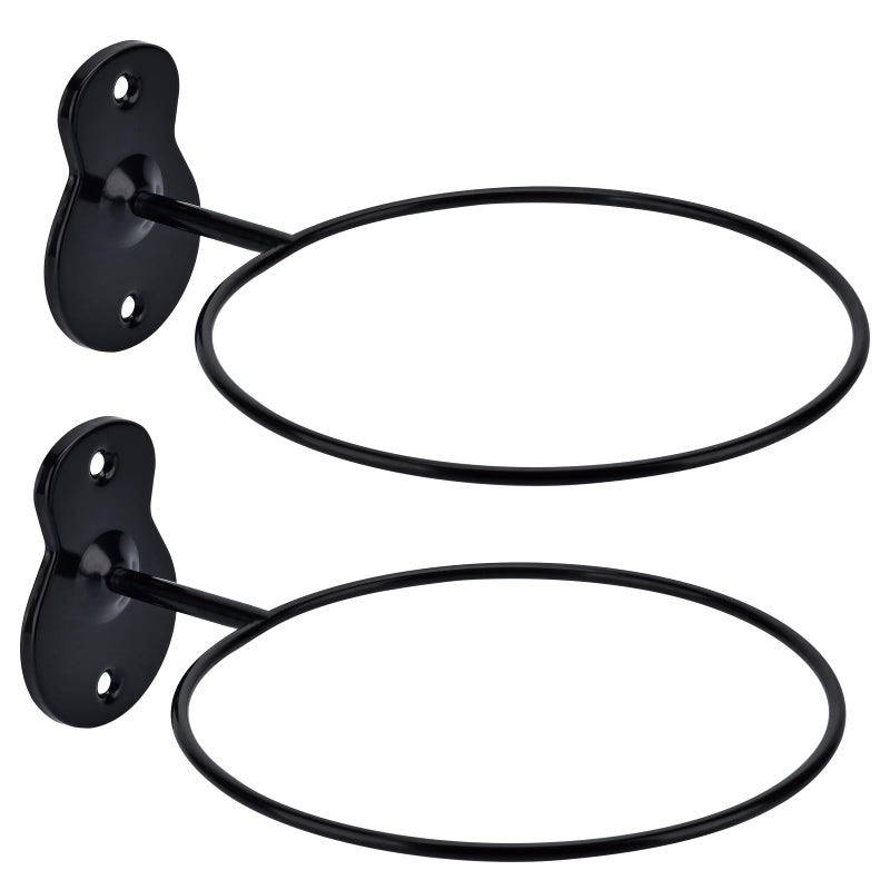 Lauvee Basketball Holder Wall Mount, 7 inch Diameter Metal Ball Holder, Ball Storage for Basketball, Football, Volleyball, Soccer, Ball Rack Display for Sports Accessories Organizer (Cal shape,2 Pack) - Image 1