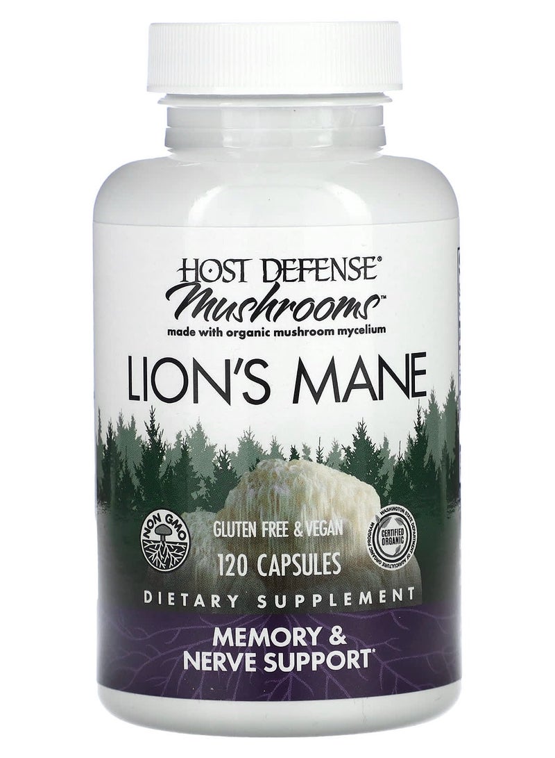 Host Defense Lion's Mane, Memory & Nerve Support, 120 Capsules - Image 2