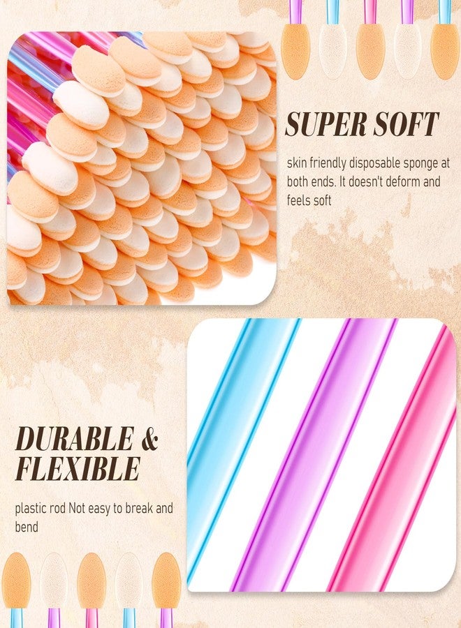 Mifoci 1000 Pcs Eyeshadow Applicators, Disposable Dual Sides Eye Shadow Sponge Applicators, Eyeshadow Brush for Lady Women Makeup Daily Beauty(Mixed Colors) - Image 3